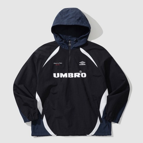 [국내백화점판] UMBRO 엄브로 24신상 HBL CELEB 후드 웜업 아노락 긴팔(블랙)