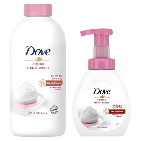 도브 포밍 핸드워시 피치 앤드 릴리 240ml + 리필 430ml, 1개