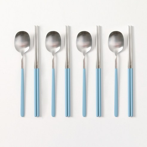 꿈꾸는 키친 루드 파스텔 슬림 4인 수저세트, 베이비 블루 4set