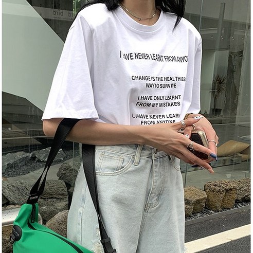 엘라모 남성용 에이블 반팔 티셔츠 남자반팔티 14 클레이스 레터링 남녀공용 반팔 라운드 루즈핏 티셔츠
