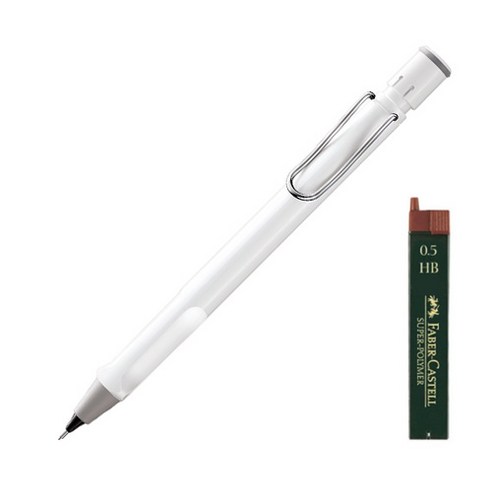 LAMY 사파리 샤프 119화이트 + 샤프심 HB 랜덤발송 + 리플렛 + 케이스, 2세트, 0.5mm