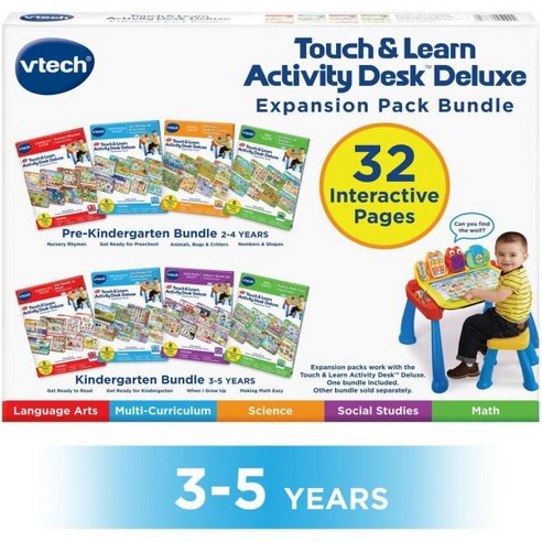 VTech 브이텍 액티비티 데스크 3-5세용 4in1 유치원 확장팩 묶음, Expansion Pack, 1개