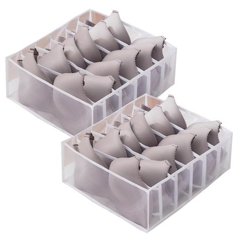아워리빙 칸칸이 메쉬 속옷 양말 정리함 특대형 6칸, 2개, 화이트