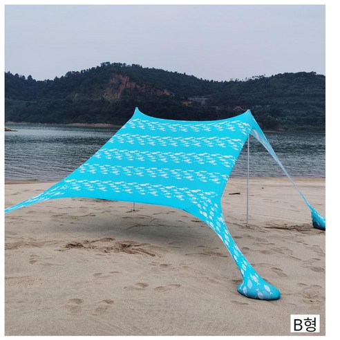 비치 텐트 라이카 잔디 선탠 선루프 아웃도어 낚시 캠핑 텐트 미디엄 2-8명 300*300*200cm, SKU-04-B-물고기 yu