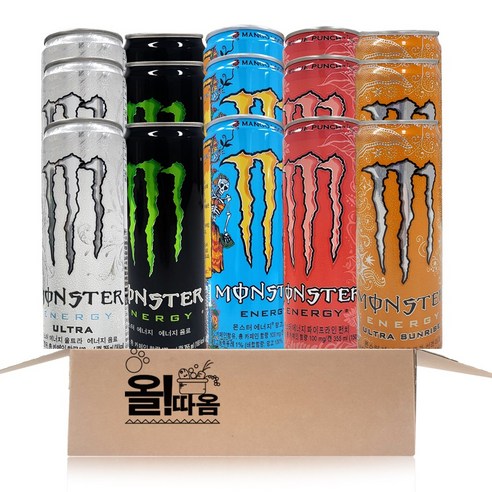 올따옴 몬스터 에너지음료 5종 기획세트 1호(울트라3+그린3+망고로코3+펀치3+선라이즈3)