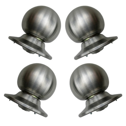 4x 스테인레스 스틸 도어 손잡이 레버 인테리어 침실 욕실 도어 핸들, 55x65mm, 실버, 구리
