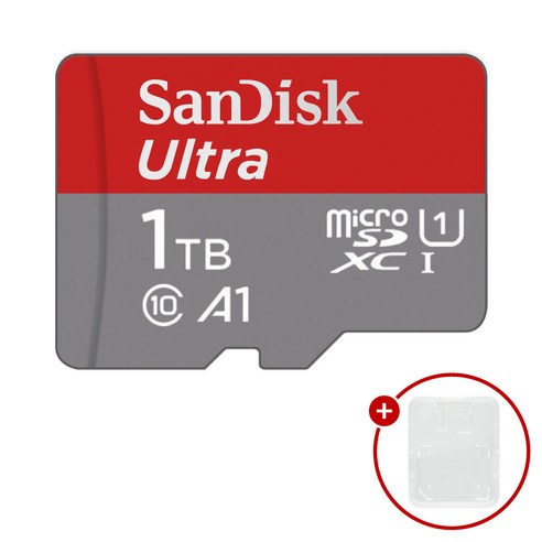 샌디스크 마이크로SD카드 Ultra A1 울트라 SDSQUAC-1TB + SD카드 케이스, 1개, 1TB