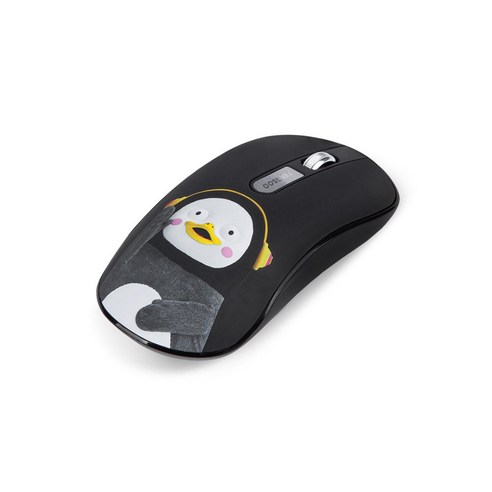 펭수 저소음 무선 마우스 VSA-WLMOUSE20, 블랙