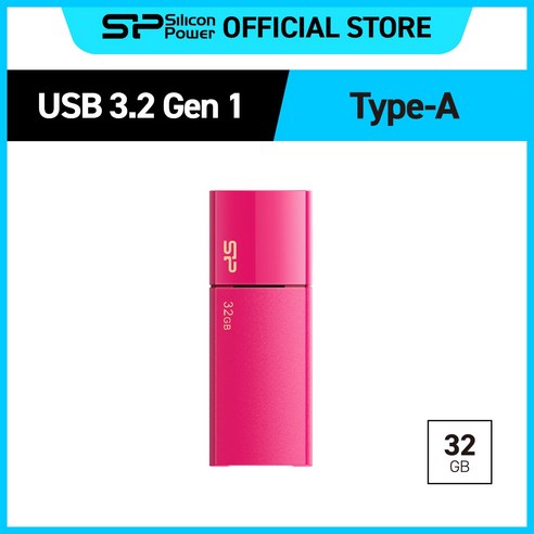 실리콘파워 블레이즈 B05 USB 3.2 Gen1 고속전송 메모리 핑크, 128gb