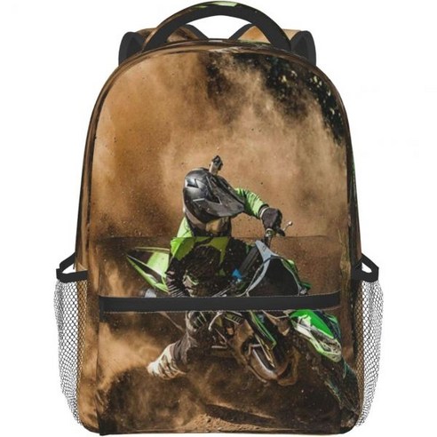 Motocross Dirt Bike Backpack for Boys Girls Men Travel Laptop Casual College Daypack Back to School, 1