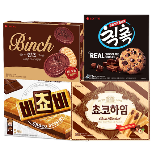 비쵸비125g+쵸코하임284g+빈츠204g+칙촉180g, 125g