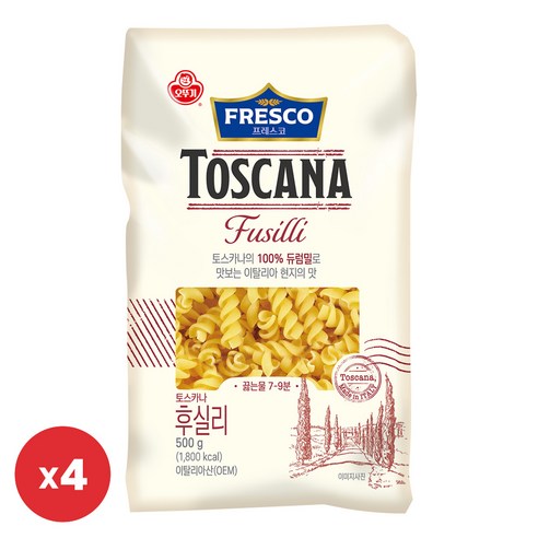 오뚜기 프레스코 토스카나 후실리 500g 4개, 500g, 4개