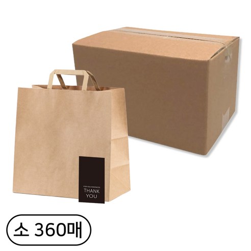 제로패키지 크라프트 무지 쇼핑백 소 60p + 감사 스티커 60p, 혼합색상, 6세트