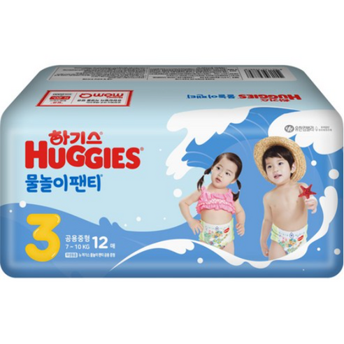 하기스 NEW 물놀이 팬티 기저귀 유아용, 3단계, 48매