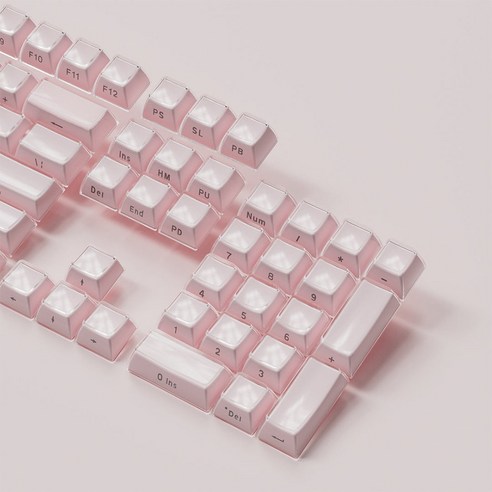 크리스탈 측각 키캡 핑크 화이트 블루 이중사출 OEM PC, 1. 크리스탈 화이트 키캡
