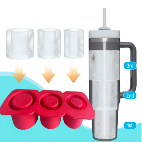 꿀맘 텀블러전용 얼음트레이 아이스볼 레드 1개 텀블러용얼음틀