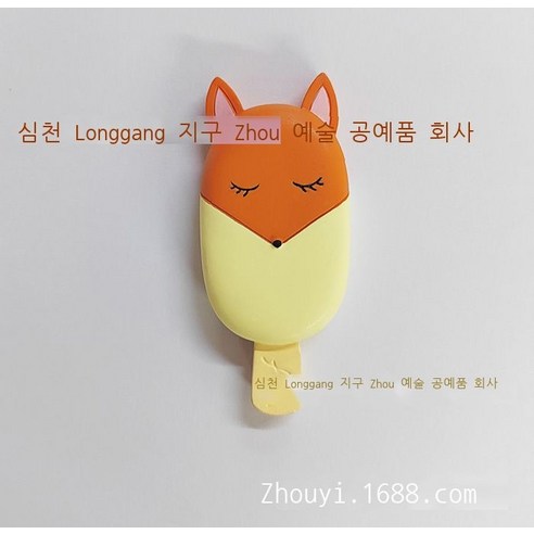 대외 무역 수출 만화 귀엽다 아이스크림 수지 입체 냉장고 스티커 자석 자성 스티커 부품, 여우 여우