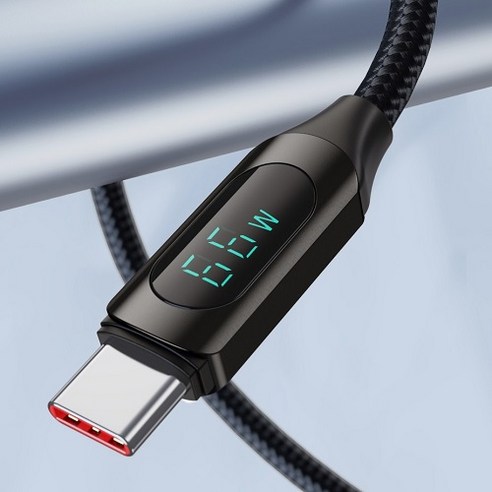 햅시 66W 디스플레이 초고속충전 케이블 USB A to C PD충전 E Marker 칩 고속 데이터 전송, 블랙, 1.2m, 1개