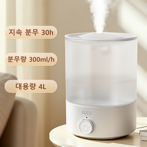 AIRYES 분리형 간편 통세척 가정용 대용량 저소음 초음파 가습기, YJ8807, 화이트