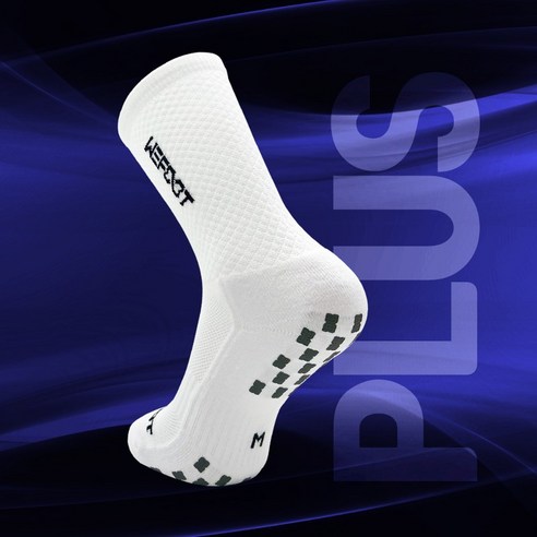 더블 논슬립 PLUS 크루 삭스 (WEFOOT), 화이트, 1개