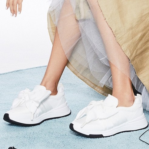 금빛써니 슈콤마보니 백화점 아웃렛 정품 2024 Ribbon slip-on sneakers(white black))