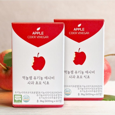 건강과 자연의 조화, 먹놀잼 유기농 애사비 사과 초모 식초 유기농애사비