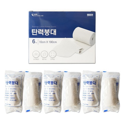 상처엔 뉴스킨케어 탄력붕대 4인치(10cmX190cm) 6개입 개별포장, 1세트, 6롤