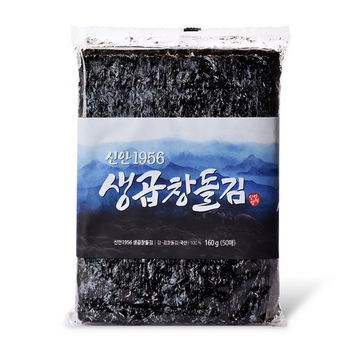 신안1956_생곱창돌김(160g 50매)x2팩 /신안김/곱창김/신선한 햇곱창돌김, 2개