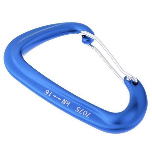 2xAluminum Wire Gate 해먹 안전 Carabiner D 유형 Keychain Buckle Blue, 알루미늄, 블루