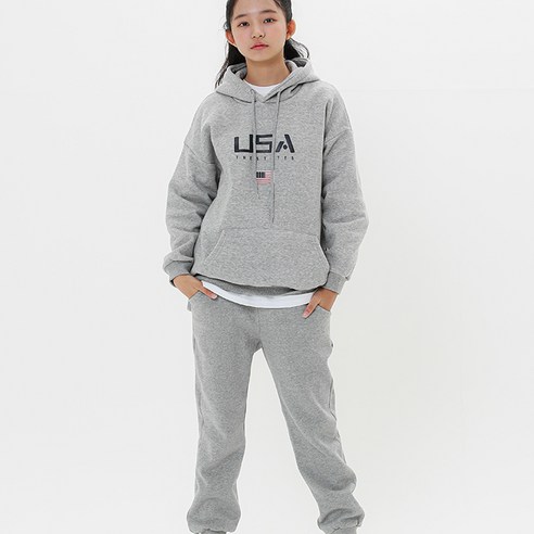 더데일리 아동용 USA 시보리조거 상하 바지세트