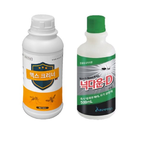 넉다운-D 500ml +맥스크리너 500ml 모기 파리 축사 사용가능