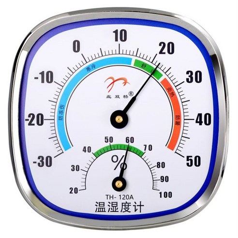 습도계가 있는 실내 온도계 실내 벽 온도계/가정용 습도계 업데이트 아날로그 온도계, 120A, 1개