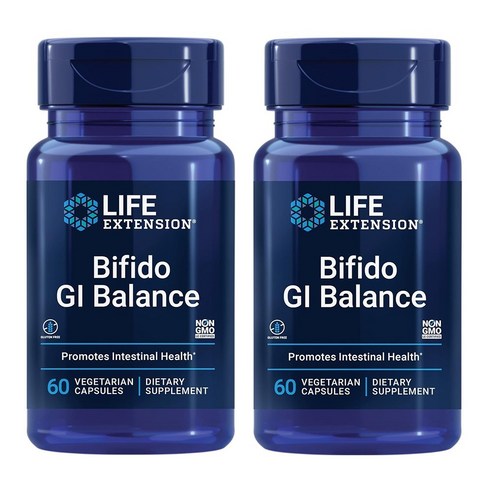 (1+1) 라이프익스텐션 Bifido GI Balance 비피도박테리움 롱검 유산균 BB536 60 베지캡슐 2팩