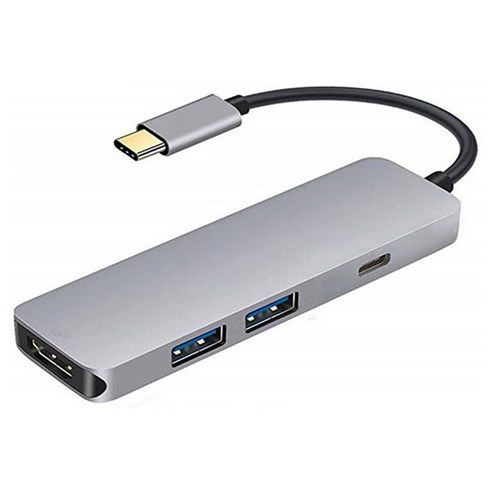 이츠굿텐 USB C타입 멀티 허브 4in1 – USB3.0 HDMI 미러링, 실버, 1개 
PC부품