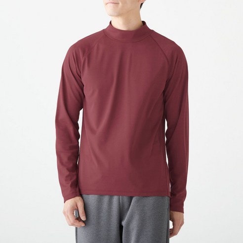 무인양품 MUJI 남성 UV 컷 하이넥 긴소매 티셔츠 M9AB216