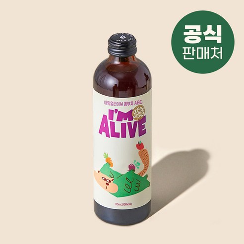 아임얼라이브 유기농 콤부차 315ml 혼합 (오리지날 진저레몬 석류 ABC), 12개