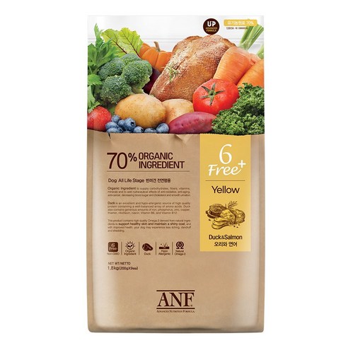   ANF 강아지 6프리 플러스 오리고기 연어, 오리고기+연어, 1.8kg, 1개