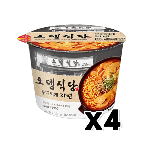 오뎅식당 부대찌개라면 큰컵사발면 105g x 9개