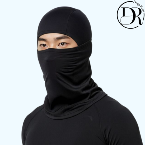 딥루트 자외선차단 여름 쿨 바라클라바, 블랙, 1개