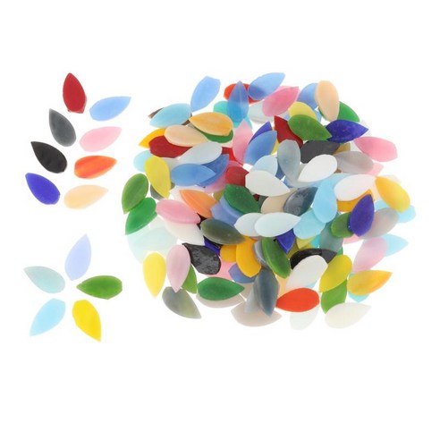 150 조각 공예용 모자이크 타일 대량 모자이크 제작 용품을 위한 여러 색상 유리 타일, 2.3x1.2cm, 다색