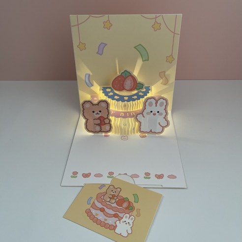 귀여운 멜로디 팝업카드 생일축하 3D 케이크 모양 입체카드 생일선물, 3. 킹스베리 케이크
