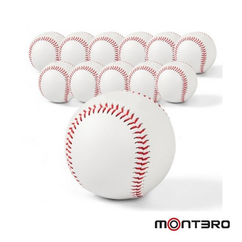 montero 야구공 캐치볼 싸인볼 12개, 소프트볼(연식)12개, 1개