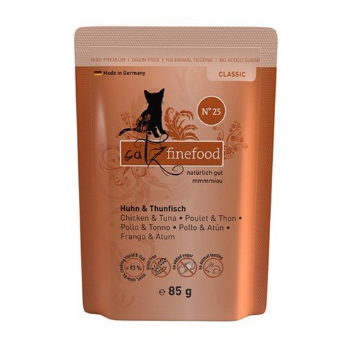 캣츠파인푸드 고양이 파우치 no.25 닭고기와 참치 맛, 85g, 1개 - 사료 | 쿠팡