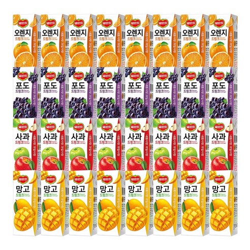 델몬트 델몬트 드링크4종 혼합 (사과 망고 포도 오렌지)x8 총32팩, 1세트, 190ml