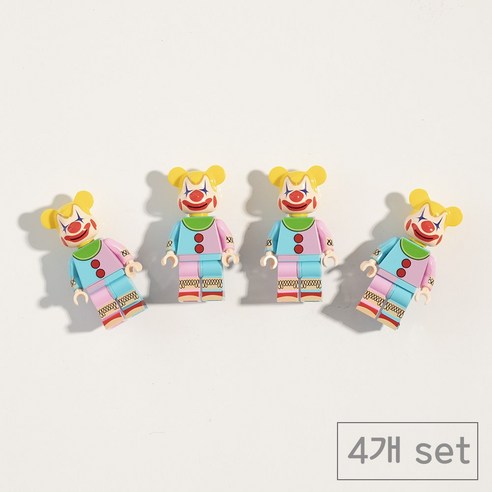 84x84 인테리어 레고 현관문 냉장고자석 마그넷, 핑크삐에로4p