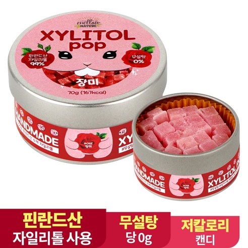 수제 장인 자일리톨 팝 캔디 사탕 70g 핀란드산 100%, 1개