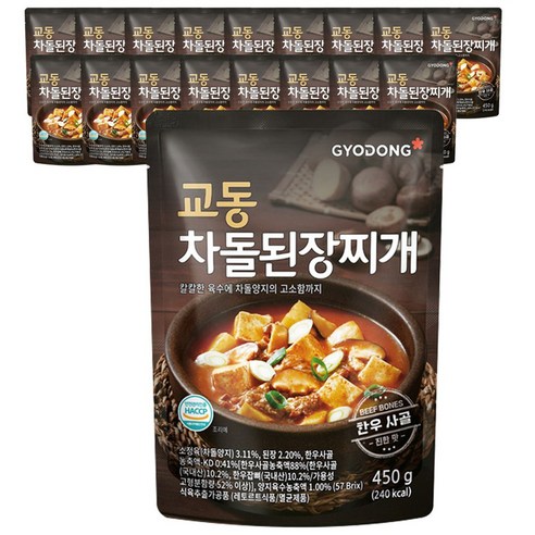 교동식품 차돌 된장찌개, 450g, 18개