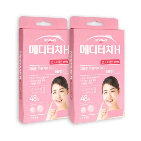 일동제약 메디터치H 썬프로텍션 돗트 48매 핀셋동봉 자외선차단 1.0mm 1.2mm 원형밴드 혼합, 2개