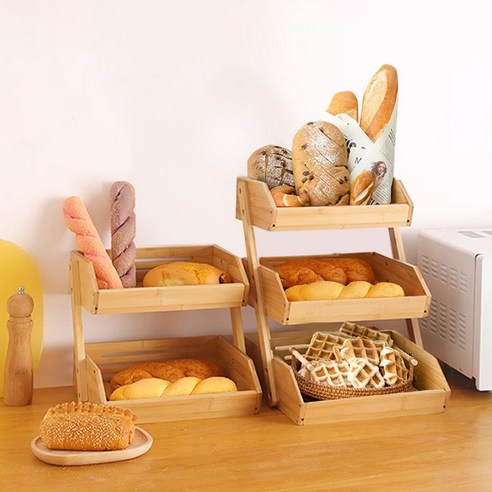 베이커리 과자의 매력을 더하는 2단 진열대
