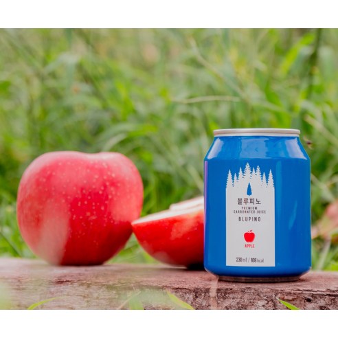 청송 사과의 청량한 변신, 블루피노 사과탄산주스!